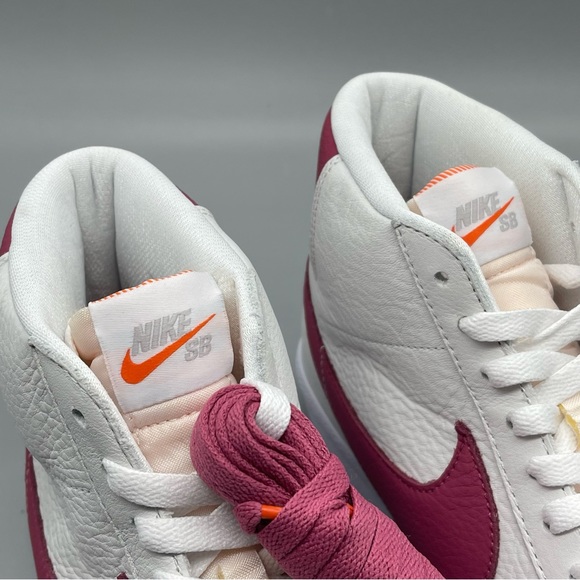 Mens Nike SB Zoom Blazer Mid ISO Size 12 White Sweet Beet Sneaker New - Picture 5 of 11